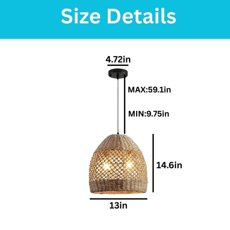 2 Light hanging light rattan kitchen lights rattan pendant light