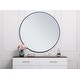 preview thumbnail 162 of 186, Carson Carrington Labbemala Metal Frame Round Mirror 48" Diameter - Blue