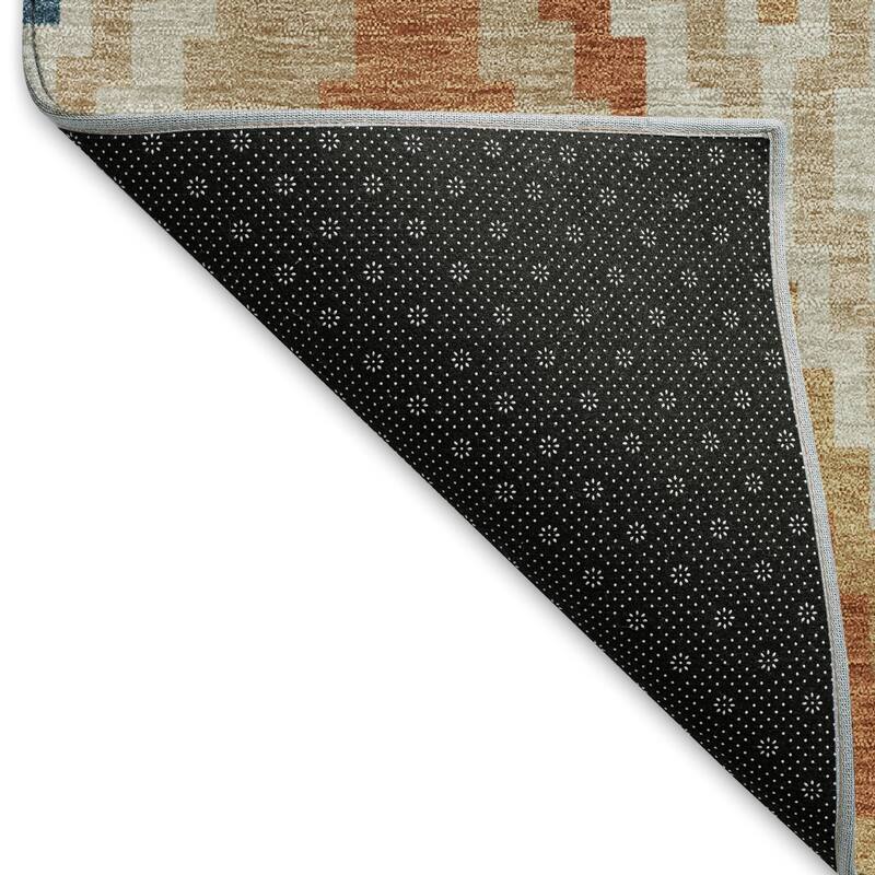 Machine Washable Indoor/ Outdoor Global Geo Chantille Rug