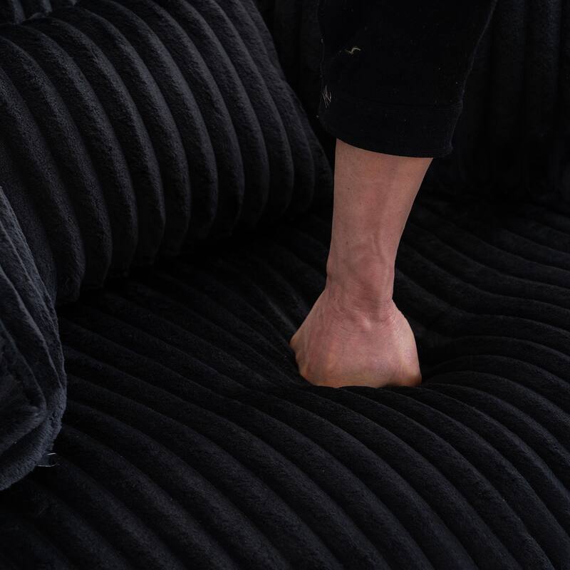 Corduroy Swivel Chair with 4 Pillows