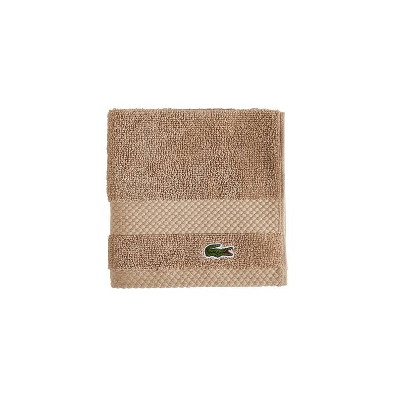 Lacoste Heritage Supima 100% Cotton Bath Towel, Hand Towel, Wash Cloth, and Bath Sheet - Sand - Wash Cloth