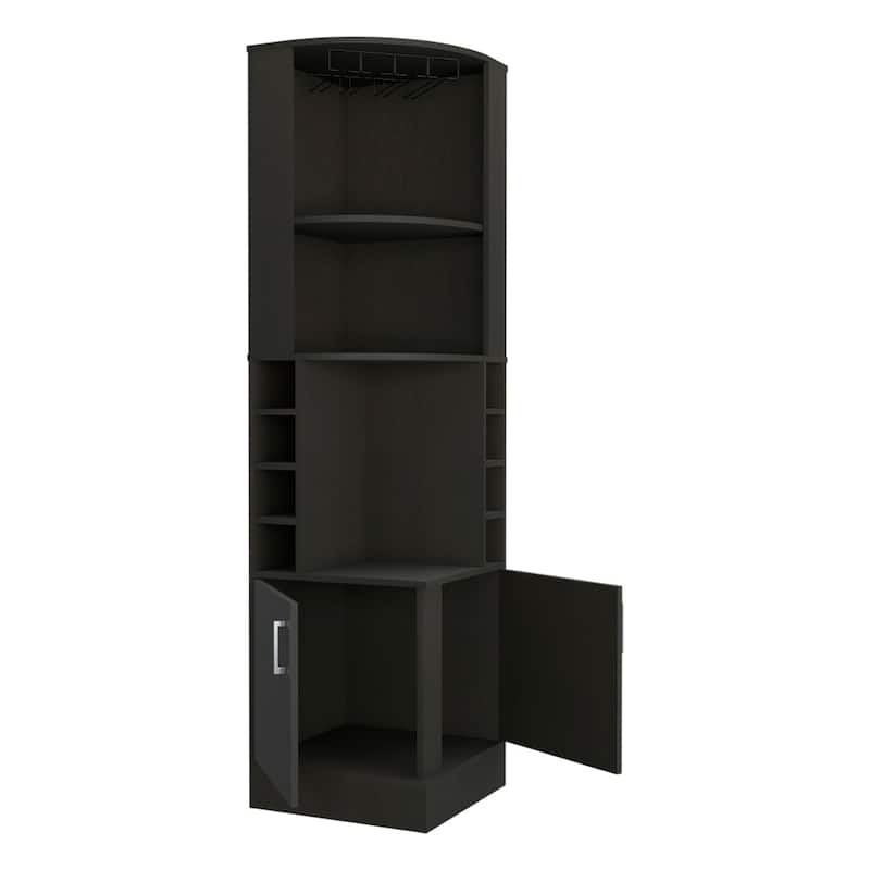 Jamesport 4-Bottle 2-Shelf Bar Cabinet Black Wengue