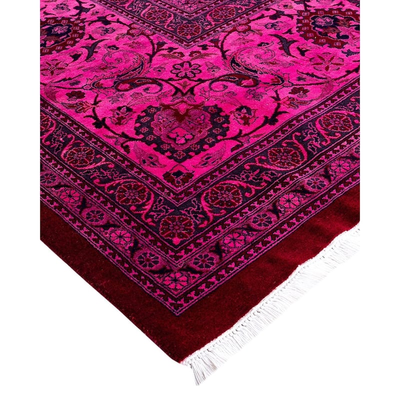Overdyed, One-of-a-Kind Hand-Knotted Area Rug - Pink - 12' 0" x 16' 10"