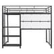 preview thumbnail 6 of 12, Contemporary Full Size Loft Bed with Desk and Whiteboard, Metal Loft Bed with 3 Shelves and Ladder, Maximized Space, Espresso