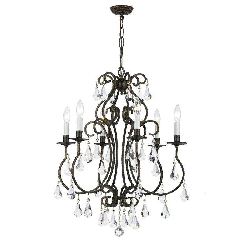 Ashton EX 6 Light English Bronze Chandelier - 21.5'' W x 27'' H