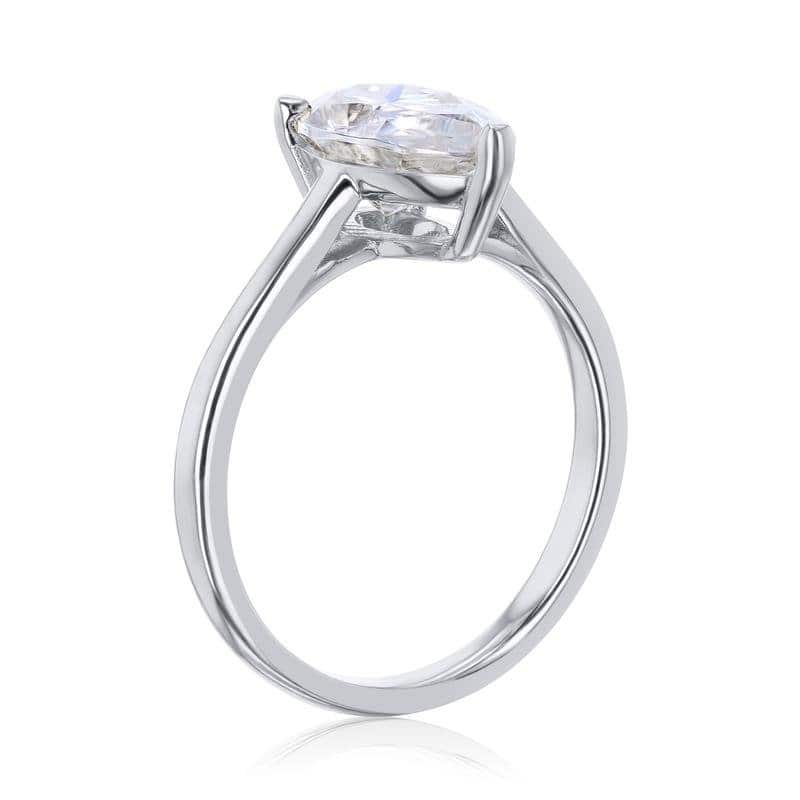 Kobelli 2.1 Carats Moissanite 14k Solid Gold Pear Solitaire Cathedral Plain Band Pauline Engagement Ring (GH/VS)