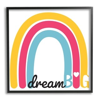 Stupell Dream Big Phrase Red Yellow Blue Rainbow Framed Wall Art - Bed ...