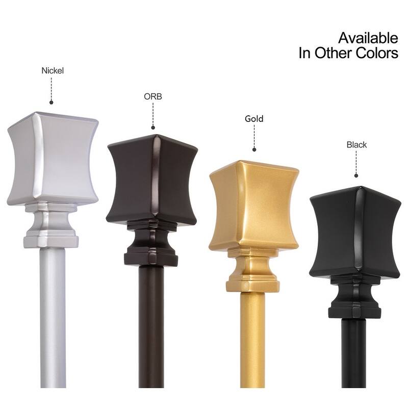 UTOPIA ALLEY 3/4 Inch Curtain Rod - Curtain Rods For Windows 48 to 86 Inch, Adjustable Drapery Rods, Black - 48" to 86"