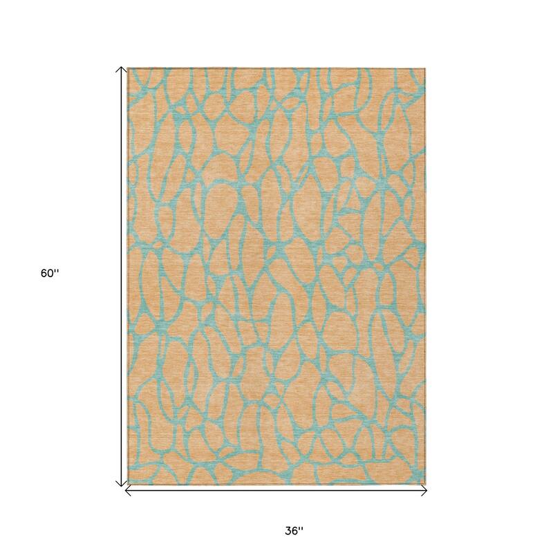 HomeRoots Geometric Transitional Rectangle Outdoor Rug