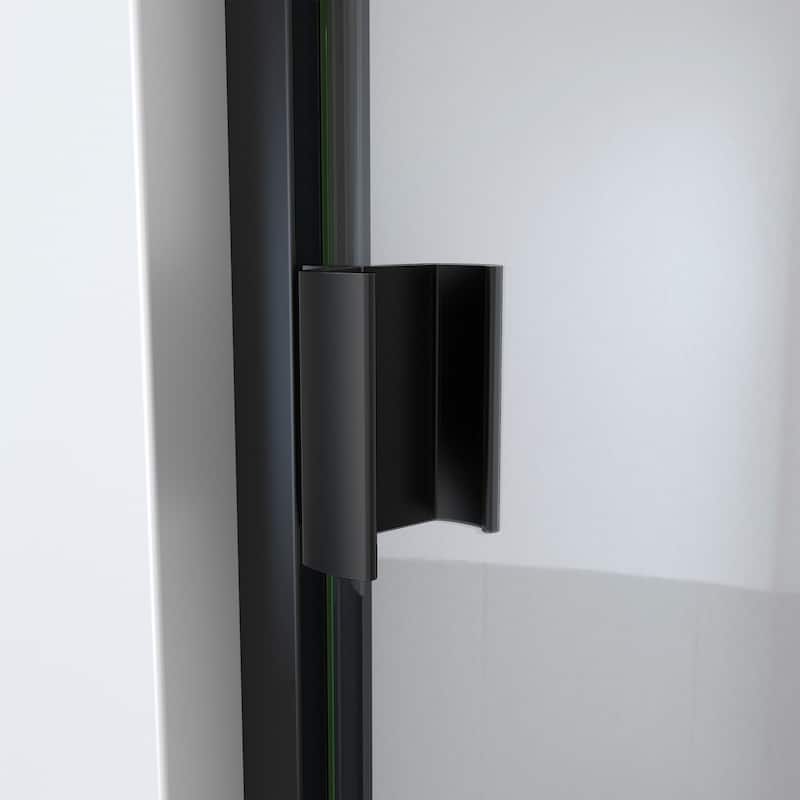 DreamLine Alliance Swing BG 28 in. W x 66 in. H Semi-Frameless Swing Shower Door in Matte Black and Clear Glass