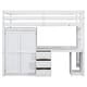 preview thumbnail 9 of 22, Twin Size Loft Bed with Integrated Wardrobe, Desk, and Storage Drawers, Space-Saving White Design