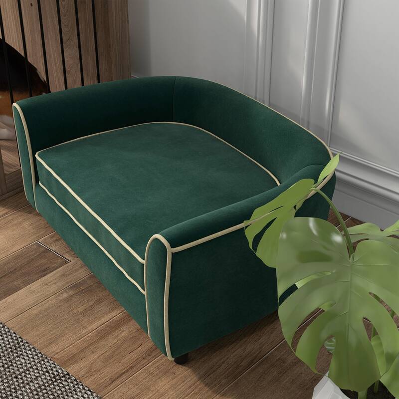 PawHut Dog Couch Fancy Pet Bed Modern Dog Sofa for Small and Medium Dogs Cats, Washable and Removable Cover