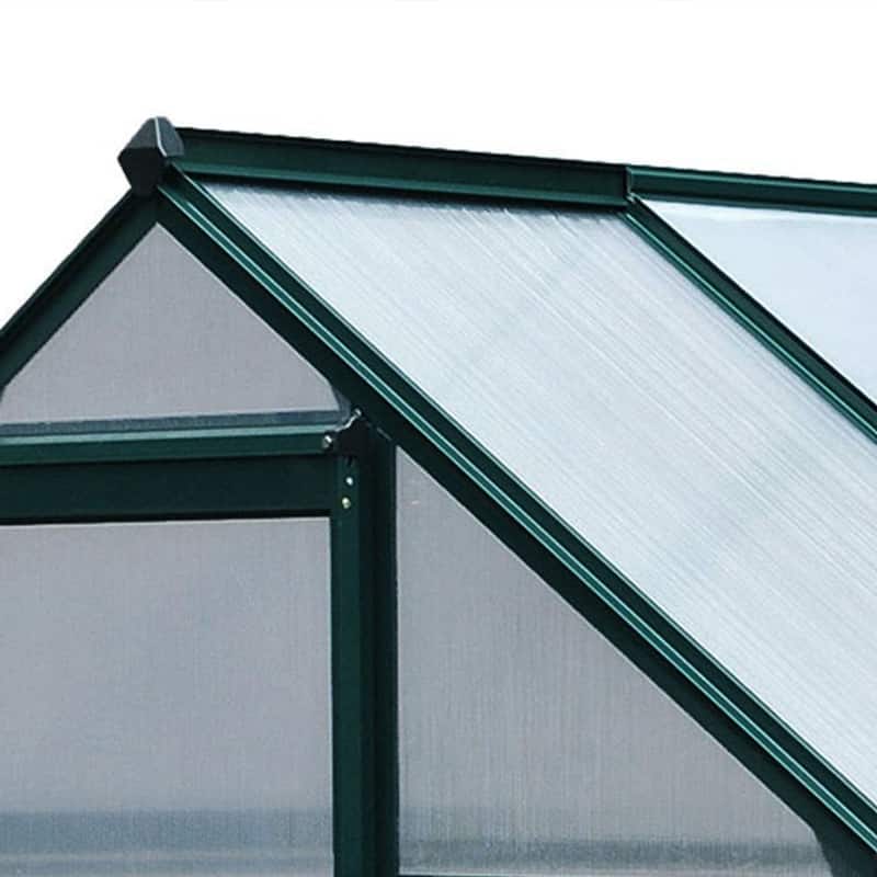 Outsunny 6' x 4' x 7' Twin Wall Polycarbonate Walk-In Greenhouse for Outdoors - 6' x 4' x 6.5'