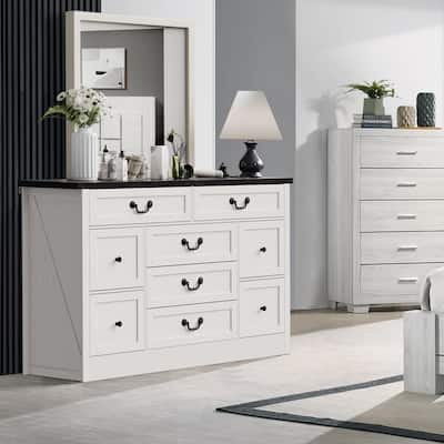 Farmhouse 9 Drawers Dresser for Bedroom
