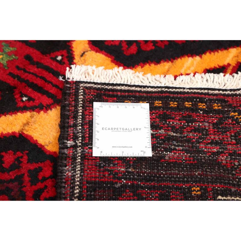 ECARPETGALLERY Hand-knotted Baluch Orange, Red Wool Rug - 3'0 x 5'6