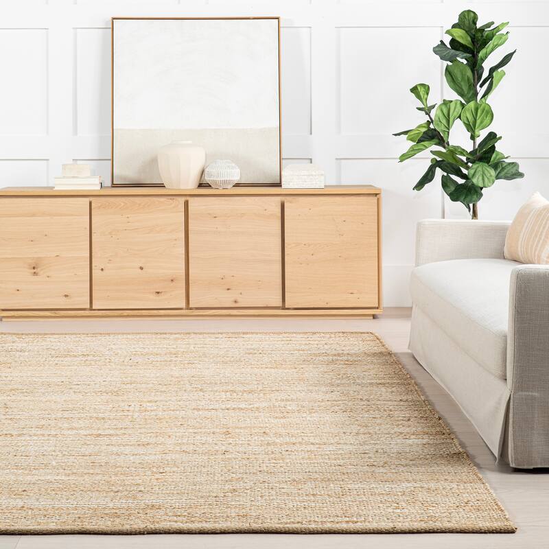 Home Conservatory Striped Handwoven Jute Area Rug