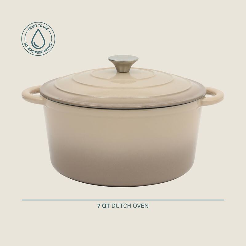 Gibson Home Enameled Cast Iron Dutch Oven Pot with Lid