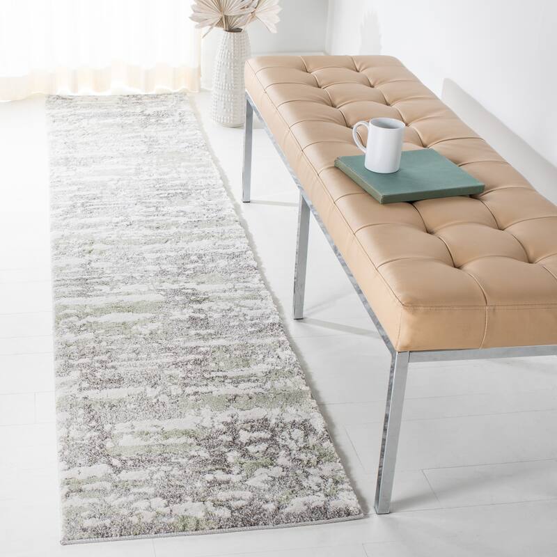 SAFAVIEH Century Chita Modern Abstract Rug - 2' x 9' Runner - Grey/Green