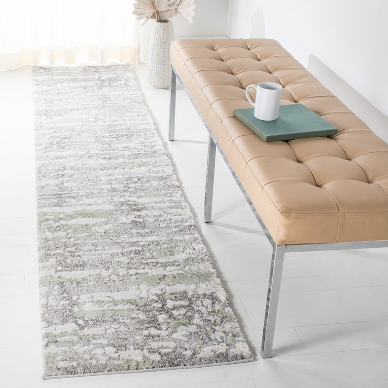 SAFAVIEH Century Iida Modern Abstract Rug - 2' x 9' Runner - Grey/Green - Runner