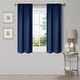 preview thumbnail 72 of 191, Classic Modern Solid Blackout Curtain Set by Miranda Haus 2PC- 26" X 63" - Navy Blue