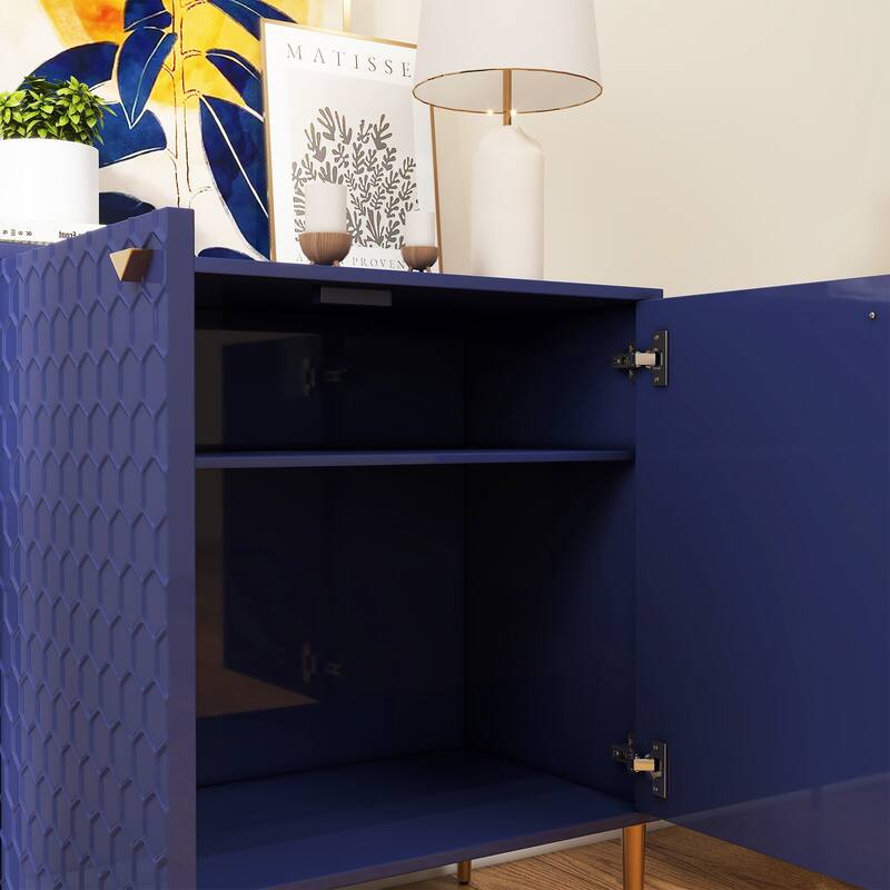 Hexagonal Pattern 2-door Storage Cabinet Buffet Cabinet Sideboard