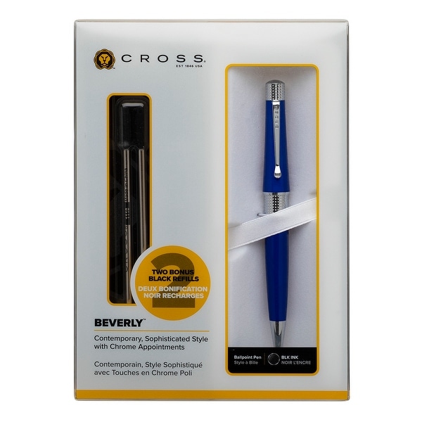Cross Beverly Ballpoint Pen Medium Point Blue Barrel (Black Ink). Opens flyout.