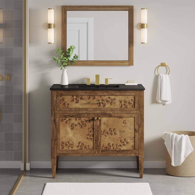 Elysian Bathroom Vanity Basin Included - Black Brown - 36"
