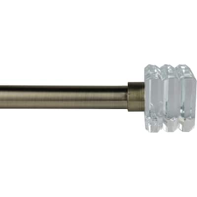 1-inch Diameter Basilica Crystal Adjustable Single Drapery Curtain Rod
