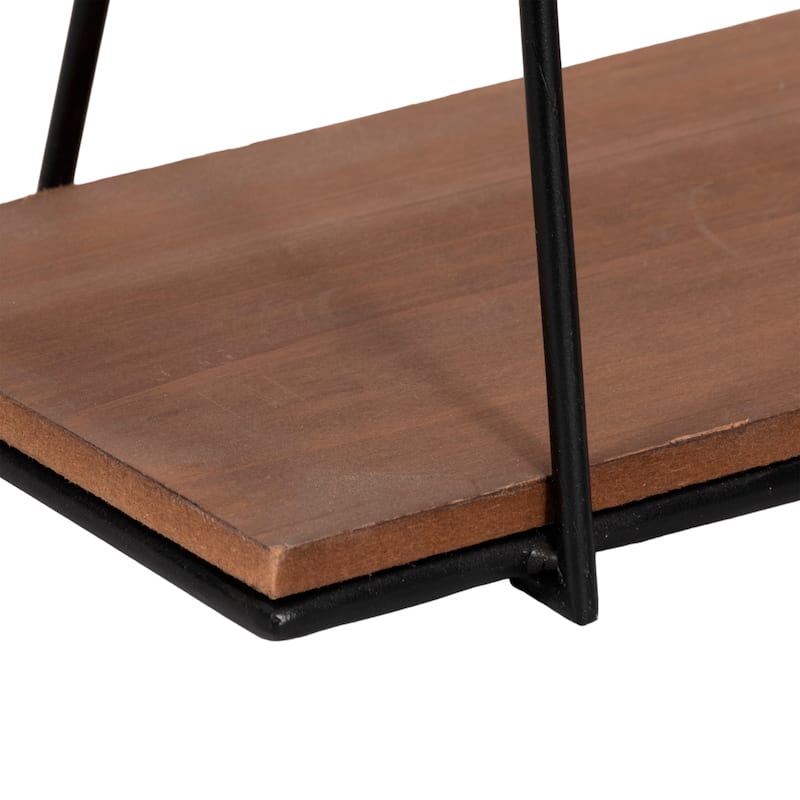 Wood Swing Like Wall Shelves Set of 2 - Black, 12/14" - 24.0"