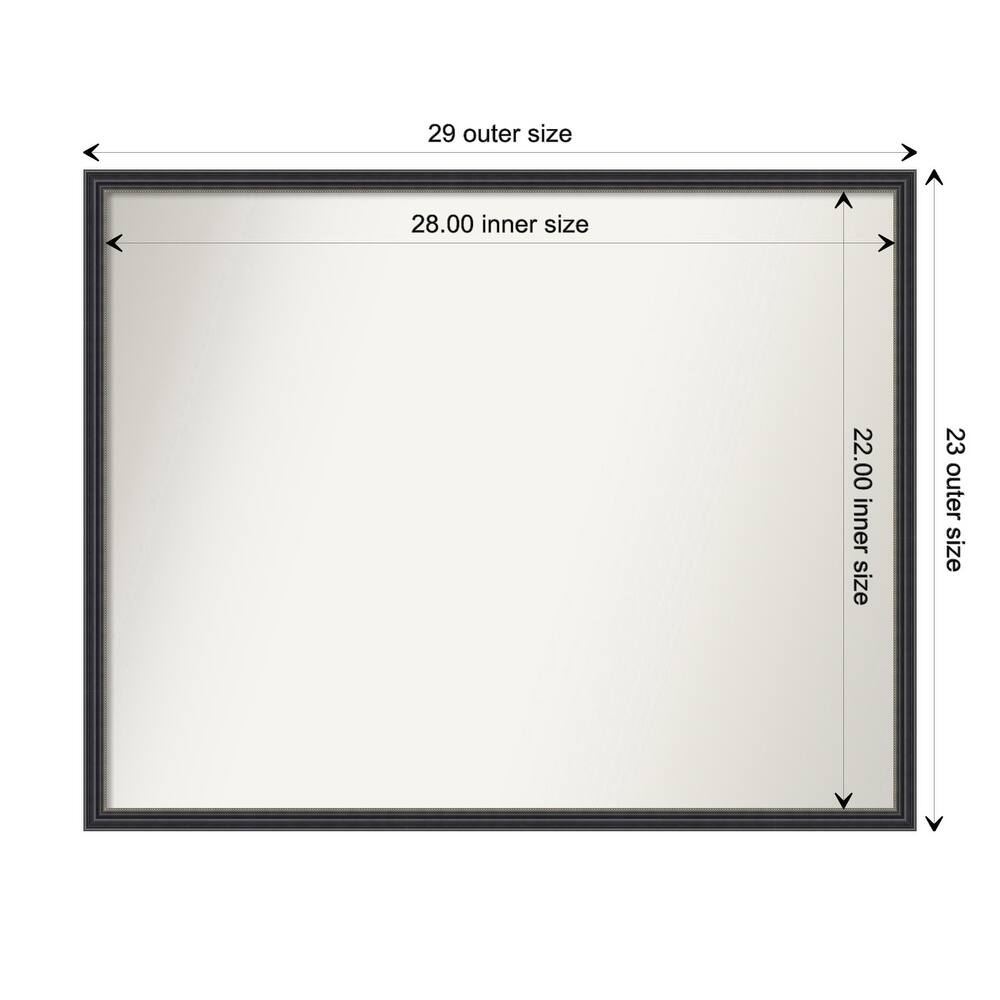 Stylish Black Narrow Non-Beveled Wood Framed Bathroom Vanity Wall Mirror - Stylish Black Narrow