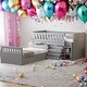 preview thumbnail 22 of 28, Twin Loft and Twin Platform Bed with 7 Drawers and Guardrails, White