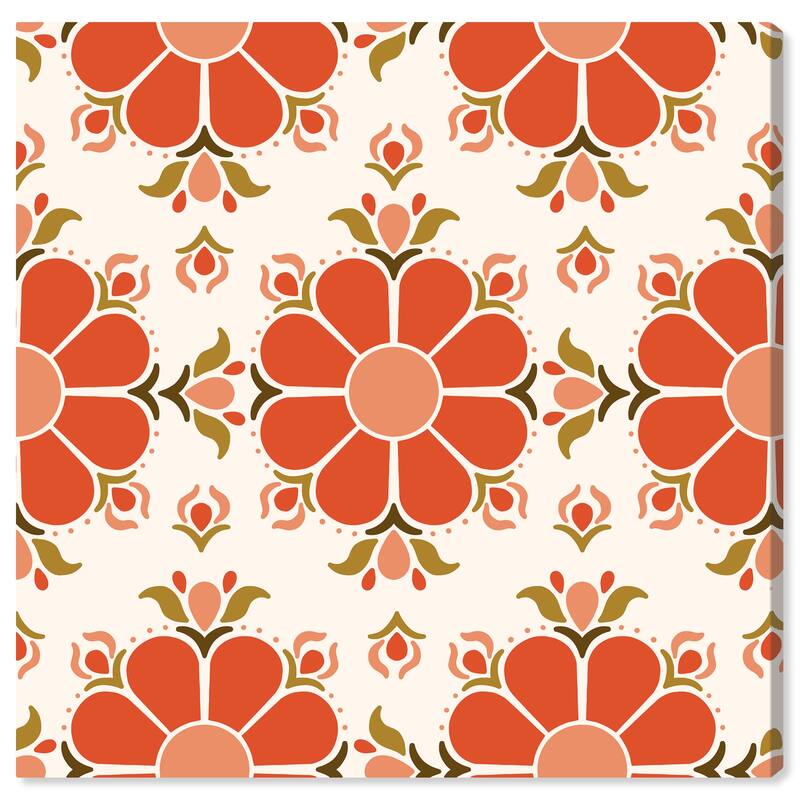 Wynwood Studio Canvas Abstract Retropop Decor Flower Orange and Dark Orange Modern & Contemporary Wall Art Canvas Print - 30 x 30