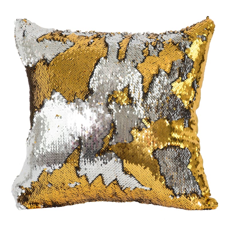 Violet Linen Bally Decorative Mermaid Reversible Sequin Decorative Cushion Cover