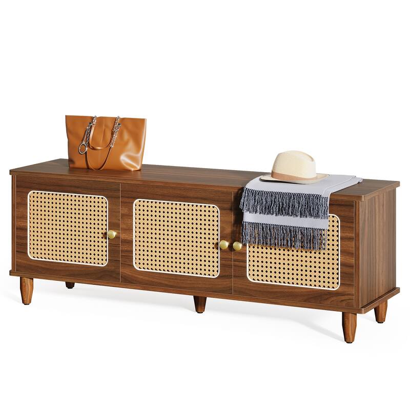 Farmhouse Shoe Storage Bench with Lift Top, Entryway Shoe Cabinet, Seating Shoe Rack Organizer for Bedroom, Living Room