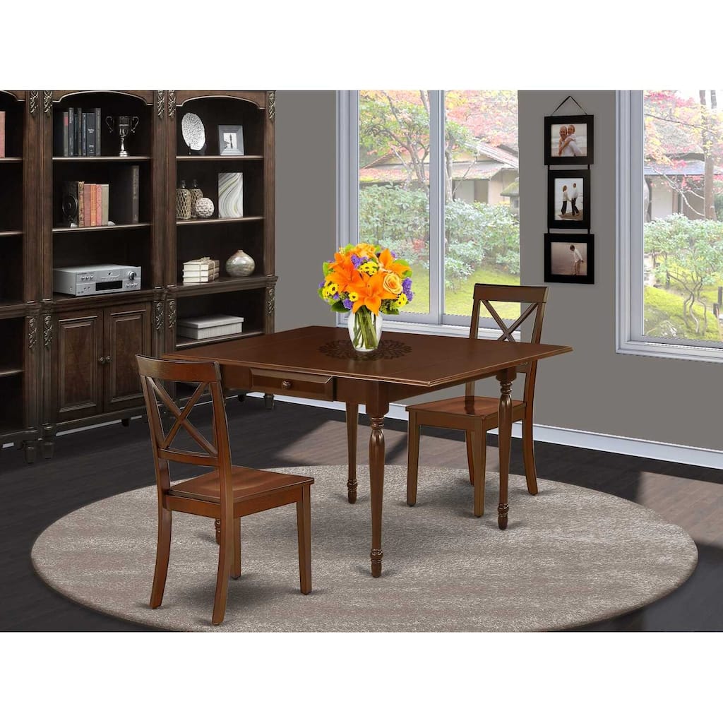Mid-Century Kitchen Table Set with Dining Chairs - 3 Piece Dining Room Set