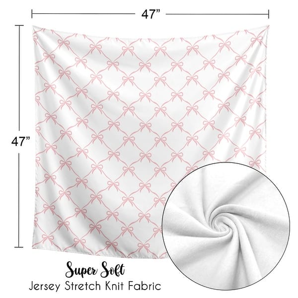 Sweet Jojo Designs Pink Bows Girl Baby Swaddle Receiving Blanket - Blush Bow for the Ballerina Ballet Dancer Princess Collection
