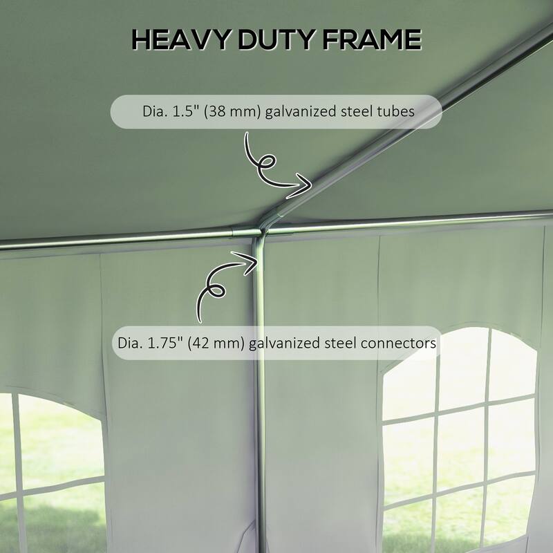 Outsunny 19.5' x 39' Party Tent, Heavy Duty Outdoor Canopy Tent Shelter with Removable Sidewalls, 2 Doors and 20 Windows