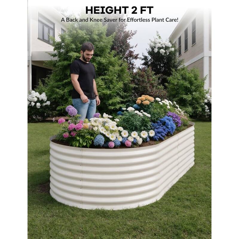 Galvanized Raised Planter Boxes Outdoor, for Vegetables, Fruits, Flower