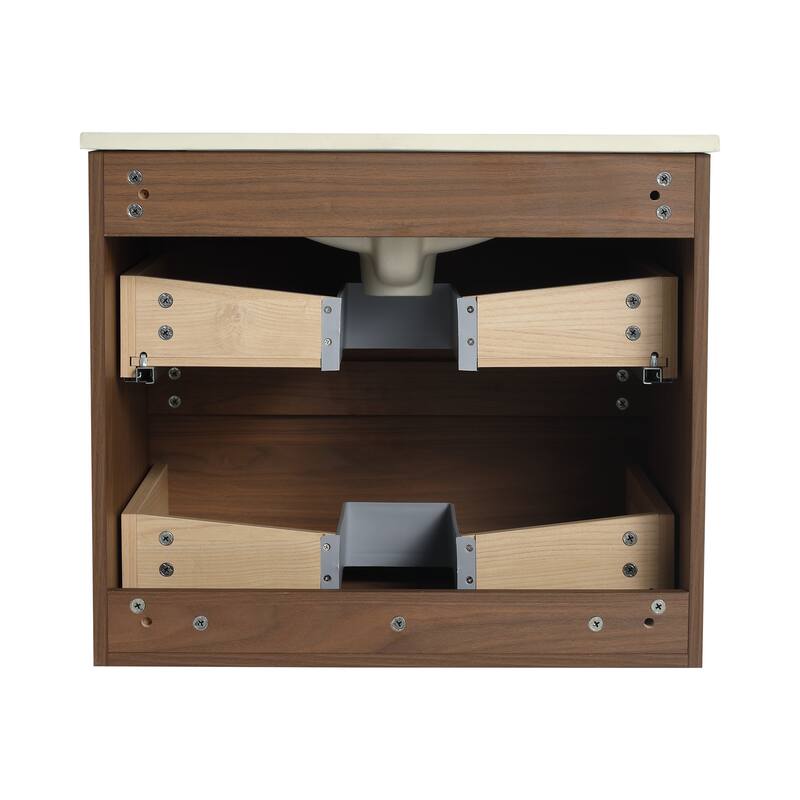 BNK 24"/30"/36'' Single Sink Bathroom Vanity with Two Soft Close Drawers