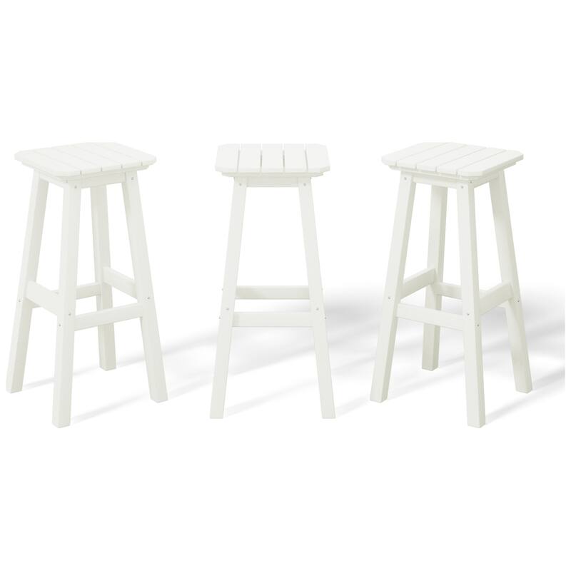 Laguna Hdpe All Weather Outdoor Patio 29" Square Bar Stool (Set Of 3)