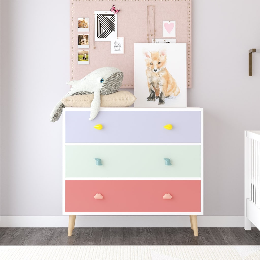 3-Drawer Kids Dresser, Baby Nightstand for Bedroom