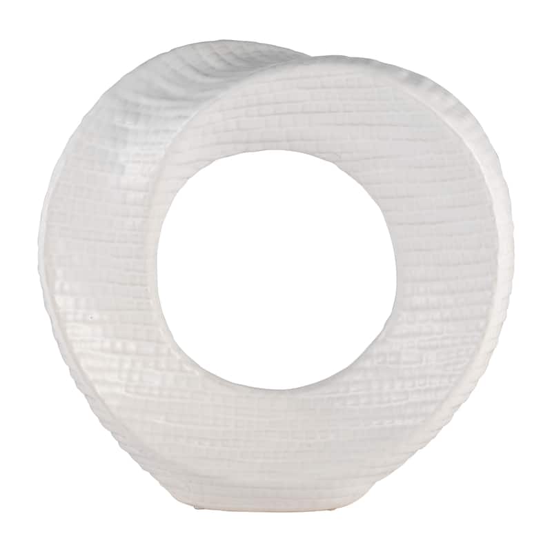 Sagebrook Home Modern Stoneware Ceramic Decorative Object - White - 10" x 3" x 10"