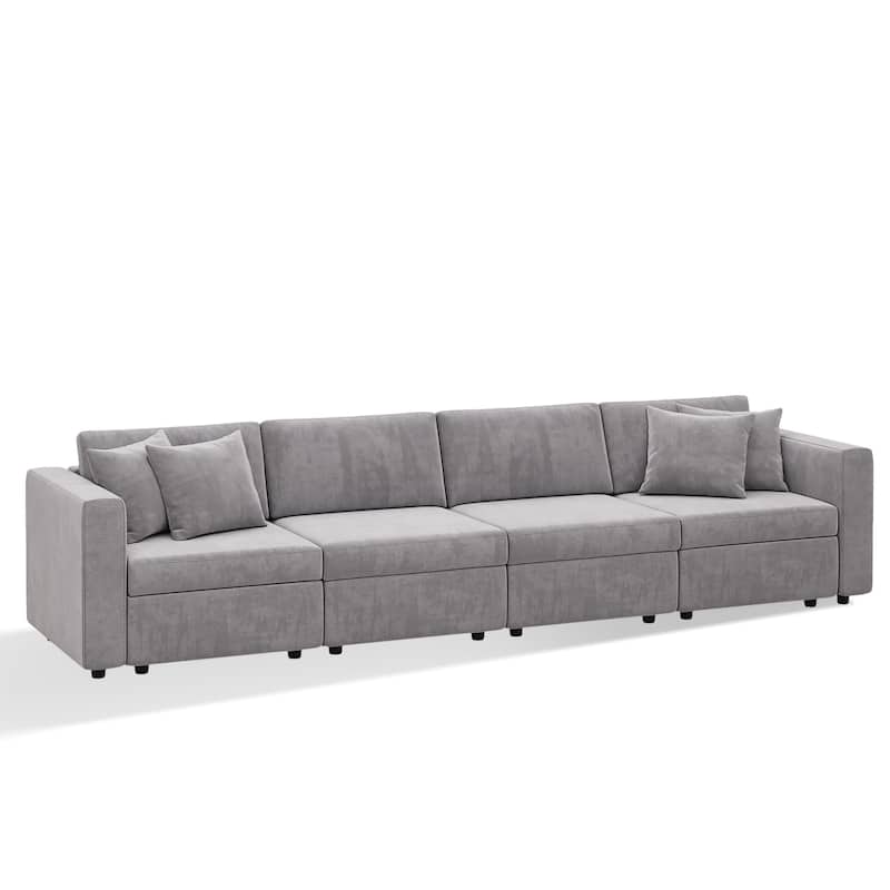 Pocassy Cloud Sectional Couch Upholstered Velvet Couches