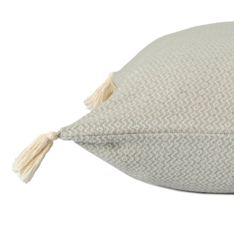 Geometric Chevron Power-Loomed Cotton Throw Pillow Cover - 18" - Gray