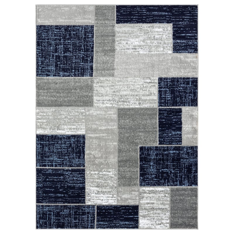 L'Baiet Verena Geometric Area Rug - 5' x 8'/Surplus - Blue