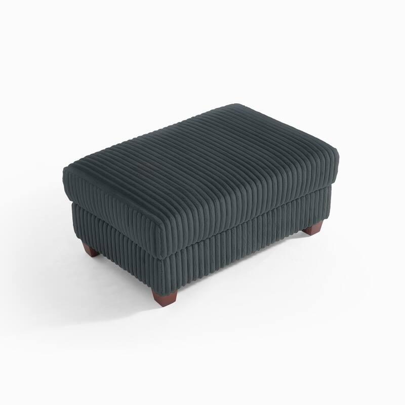 36" Wide Oversized Upholstered Chaise Lounge Accent Chair with Ottoman - Ottoman - Dark Grey