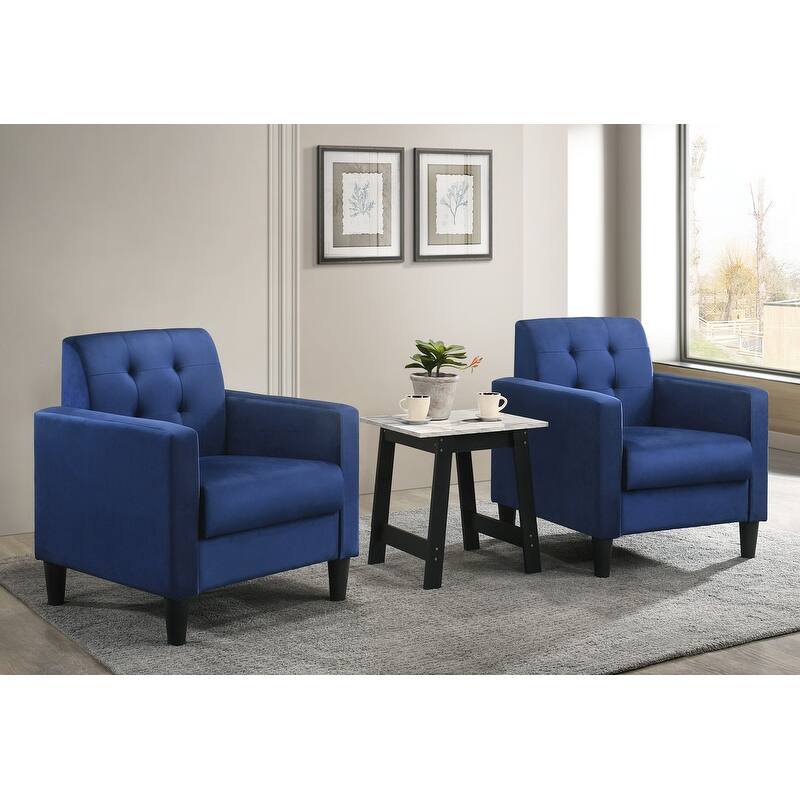 Hale Velvet Armchairs and End Table Living Room Set