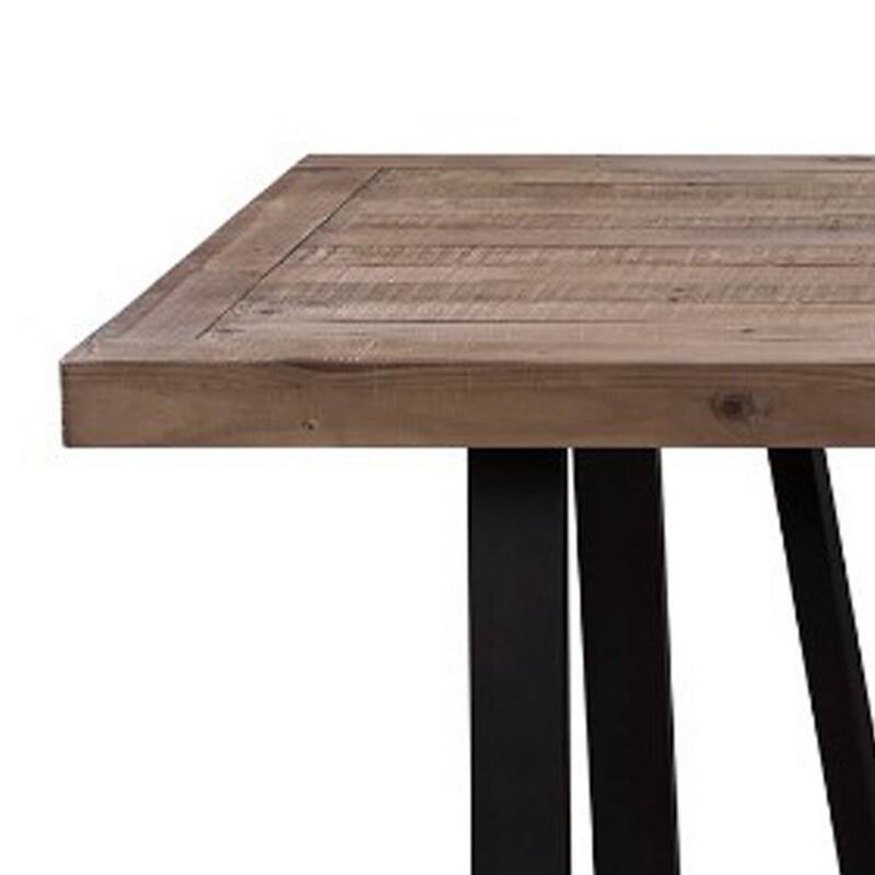 Wood And Metal Rectangular Dining Table Brown And Black