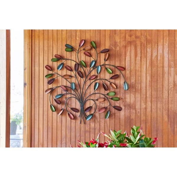 Shop 27 25 In H Leaf Posy Metal Wall Outdoor Decor Overstock 31248489