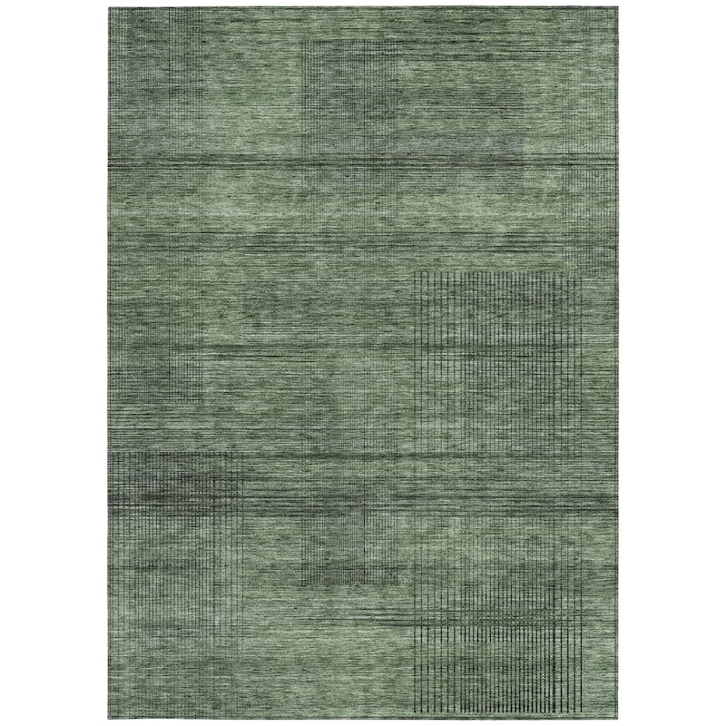 HomeRoots Striped Transitional Rectangle Outdoor Rug